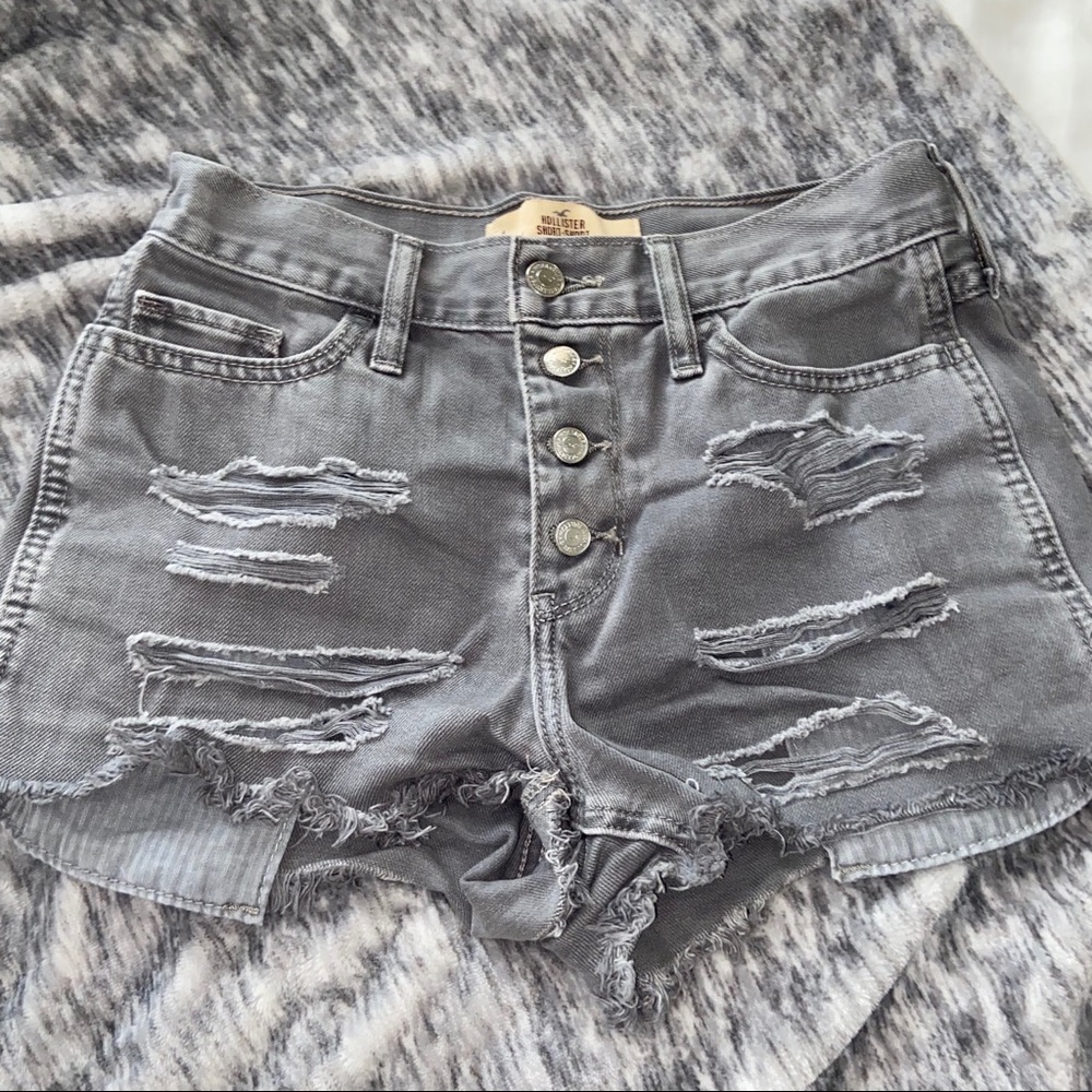 High rise denim shorts